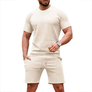 Ensemble de survêtement 2 pièces pour homme, nouveau, décontracté, respirant, avec t-shirt à manches courtes et short d'été – Vente en gros - Product Image 3