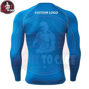 Ropa de Entrenamiento de Fitness MMA BJJ de la Mejor Calidad, Protección Solar UPF 50+, Mangas Largas Transpirables, Rashguard para Adultos con Estampado Digital Lavado - Product Image 2