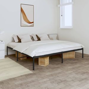 Base de Cama de Acero con Recubrimiento en Polvo Negro, Tamaño de Colchón 76 x 80 Pulgadas, Camas Metálicas - Product Image 1