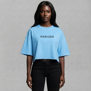 Camisetas de Algodón 100% para Mujer, Estilo Casual, Talla Grande, Transpirables, para Verano, Servicio OEM - Product Image 3