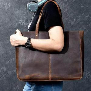 Bolso Tote de Cuero Genuino al por Mayor para Mujer, Gran Capacidad, Cierre de Cremallera, Estilo Vintage, Color y Logotipo Personalizables, Uso Diario - Product Image 1