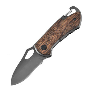 Navaja Plegable Multiusos con Hoja de Acero de 20.8cm, Punta de Gota, Perilla de Pulgar, Mango de Madera, Diseño Artístico, 0.5mm, 6.7in de Longitud Total, Afilada - Product Image 1