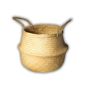Decorative Handmade SEAGRASS <b>BELLY</b> <b>BASKETS</b> or Plant Pot Cover and Home Storage Foldable Natural Fiber Storage <b>Basket</b> - Product Image 1