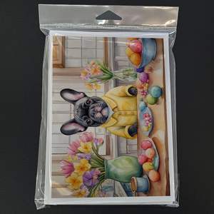 Whimsical French Bulldog <b>Easter</b> Decorations <b>Pack</b> of 8 Blank A7 Note <b>Cards</b> with Envelopes 5x7 Size for Greeting Purpose - Product Image 3