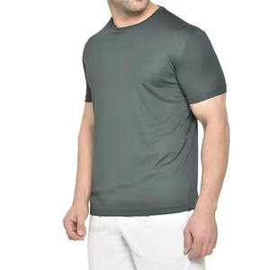 เสื้อยืดคอตตอน 100% สีพื้น ผู้ชาย แขนสั้น ทรงปกติ คอกลม ออกแบบเองได้ ไซส์ใหญ่ สำหรับเล่นกีฬา - Product Image 2