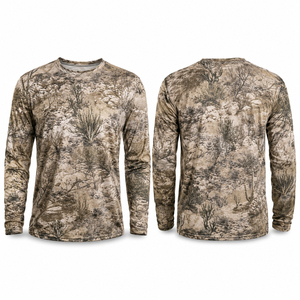 Men's Full Sleeve Camouflage Hunting Shirt Moisture-Wicking Polyester Spring Outdoor Wear - Product Image 1