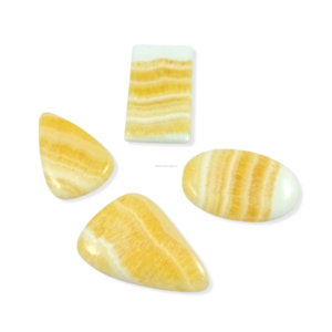 Wholesale Natural Yellow Calcite Cabochon Pendant Necklace Silver Plated Religious Style Charm Bezel Setting - Product Image 4