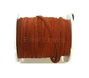 Cordones de cuero de ante para hacer pulseras, chanclas decorativas de cuero suave para trenzado de zapatos