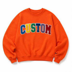 Sudaderas Extra Grandes Personalizadas con Letras de Chenilla para Mujer, Sudaderas con Capucha de Felpa de Algodón Grueso, Moda Casual, Marca Privada OEM/ODM - Product Image 4