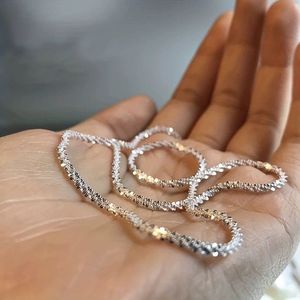 2 Pezzi Collana con Catena Base Placcata Argento 925, Catena a Osso con Chiusura, Elegante e Versatile, Ipoallergenica, Collane con Catene Sottili - Product Image 2