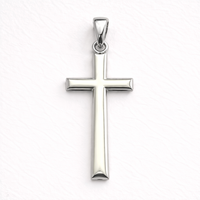 Pendentif Croix Chrétienne en Alliage de Zinc Plaqué Or avec Zircon, Bijou Souvenir d'Église pour Enfants, Personnalisé, Mignon et Pas Cher