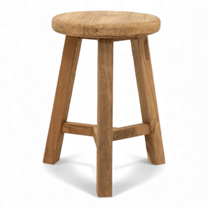 Luxury Style <b>Round</b> <b>Stool</b> Seating Teak Wooden Frame Material and Minimalist Design for Home Furniture Decoration - Product Image 3