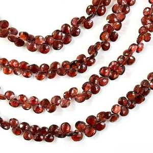 ลูกปัดโกเมนธรรมชาติจากโมซัมบิกทรงหัวใจเหลี่ยมเพชรพลอย ขนาด 5-6 มม. สำหรับทำเครื่องประดับ ความยาว 8 นิ้ว แบบเป็นเส้น จำนวนมาก - Product Image 4