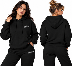 Ensemble de survêtement unisexe en molleton 500 g/m² personnalisé pour l'hiver, avec sweat à capuche et pantalon, vêtements de sport 100 % coton - Product Image 1