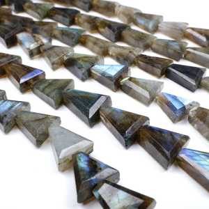 Natural Flashy Labradorite Faceted Triangle Carved Gemstone Beads 12x10mm Labradorite Loose Beads For Jewelry Making Wholesale - Product Image 6