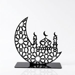 Wholesale Wooden Eid Mubarak Decor <b>LED</b> Light Hollow Crescent Moon <b>Stars</b> Night Lamp Islamic Muslim Party Supplies Ramadan Decor - Product Image 3