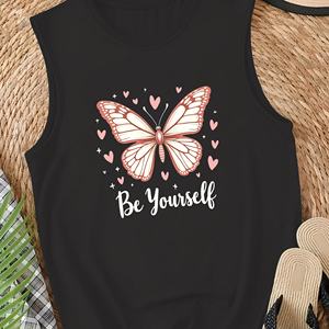 Butterfly with Be <b>Yourself</b> text Women's casual vest - Product Image 2