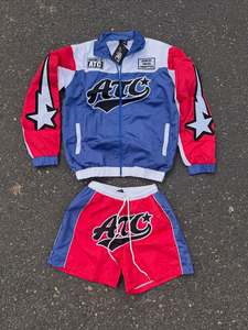 OEM Color Block Lightweight WindBreakers Set Men Streetwear Waterproof Fabric Nylon Tracksuit - Product Image 2
