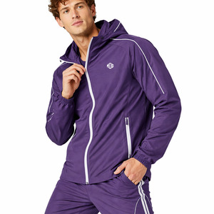 Men's Hooded Purple Windbreaker Track Suit <b>Lightweight</b> Waterproof Breathable Sports <b>Jacket</b> and Pants Set Custom <b>jacket</b> for men - Product Image 4