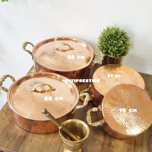 Casserole en cuivre de qualité professionnelle avec couvercle pour la cuisine, pot robuste pour restaurant, hôtel, cuisinière à gaz, longue durée de vie - Product Image 1