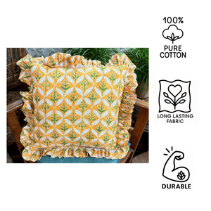 Funda de Cojín Bohemia Hecha a Mano de Algodón, Estampada con Bloques, Ecológica, Duradera y Suave, para Hogar, Hospital, Hotel - Product Image 4