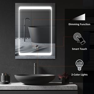 Armadietto a Specchio LED Dimmerabile da Parete, Scaffali di Stoccaggio per Bagno a 3 Livelli con Anta Singola - Product Image 5