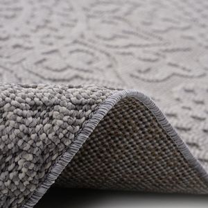 Alfombra de Interior/Exterior LOOM and LUXE 8X10 con Diseño de Medallón, Colección Blanco/Marfil - Product Image 5