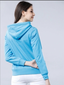 Sudadera Azul para Mujer, Diseño Color Block, Corte Regular, Estilo Casual, 100% Algodón Tejido, Estilo Otoñal - Product Image 4