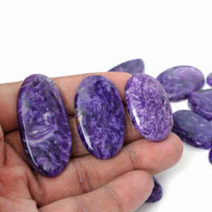 Charoita Natural al por Mayor, Cabujón de Cristal Pulido Suelto de 20-30mm para Meditación y Joyería de Plata - Product Image 2