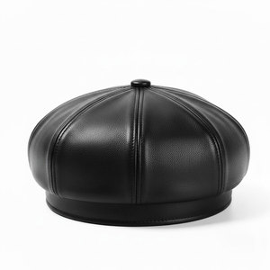 Gorra Gatsby de Cuero Negro al por Mayor, Sombrero Vintage para Conducir, Gorra Plana de Cuero PU Suave para Hombre y Mujer, Gorra Newsboy Casual de Moda Urbana - Product Image 4