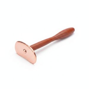 Long led unit Scraper with Wooden le held Gua Sha Scraper with le Smooth Metal Gua Sha Board Ergonomic Purple Copper Short 4 - Product Image 6