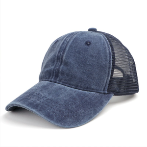 Custom Caps Washed <b>Light</b> Plate Mesh Cap Men's and Women's Breathable Mesh Baseball Cap Trucker <b>Hats</b> - Product Image 2