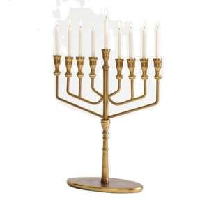 Ménorah en aluminium pour la maison, villas, éclairage de table, utilisation décorative, porte-bougie Hanouka, ménorah en forme d'arbre en or - Product Image 6