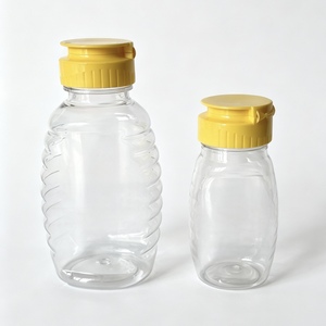 Bouteille de <span class=keywords><strong>miel</strong></span> en PET de qualité alimentaire avec bouchon à clapet, sans BPA, pour conteneur en plastique, couleur personnalisée, multi-capacités, réutilisable, anti-fuite - Product Image 1