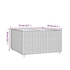 19.7 nero "x 19.7" x 11.8 "Patio quadrato tavolino esterno in Poly Rattan mobili - Product Image 6
