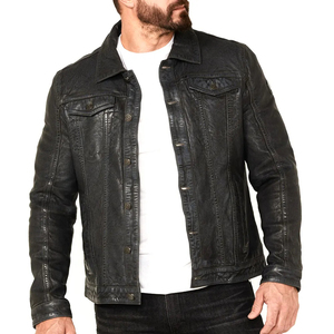 2026 Wholesale Price Genuine Sheep <b>Leather</b> <b>Jacket</b> Fashionable <b>Leather</b> <b>Jackets</b> Best Price Button Closure Regular Fit <b>Men's</b> <b>Jacket</b> - Product Image 1