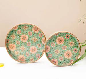 Bandeja de Almacenamiento de Madera Estilo Marroquí con Incrustaciones de Mosaico Multicolor Vibrante, Plato Decorativo para Cocina y Comedor, Suministros de India - Product Image 2