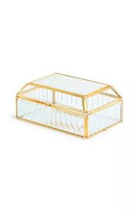 Modern Metal And Glass Jewelry Box With Clear Glass Panels For Stylish Storage And Easy Jewelry Visibility - Product Image 6