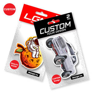 2 diffuseurs d'air de voiture de luxe personnalisés, suspendus, à l'huile essentielle, papier, parfum de voiture, diffuseur d'air avec logo, vente en gros - Product Image 1