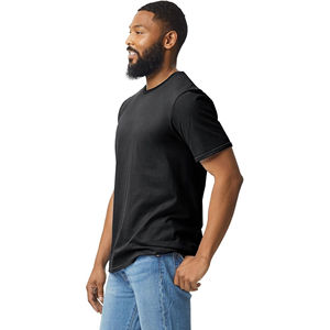 <b>Mens</b> Black Solid Short Sleeve Crew Neck Cotton T-<b>Shirt</b> Custom Logo OEM ODM Wholesale Apparel - Product Image 2