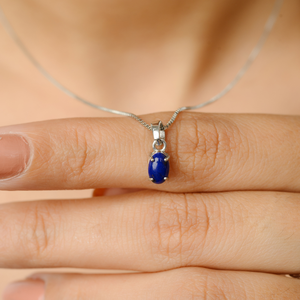 18K Gold Plated <b>Lapis</b> <b>Lazuli</b> & Diamond Geometric Jewelry Set - Product Image 3
