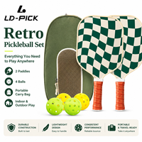 Set Raket Pickleball Serat Karbon LD Ringan Inti Sarang Lebah Disetujui USAPA Kontrol Permukaan Tahan Lama Hiburan 16mm Portabel