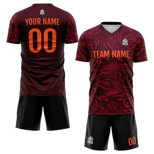 Wholesale Price Men's Soccer Kits 100% Polyester Half-Sleeve Jerseys Uniforms with Shorts Printed for Adults OEM Serviced - Product Image 1