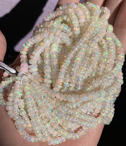 W.A.GEMS Perles d'Opale Éthiopienne 4-6 MM, Fil de 17 Pouces, Opale de Feu Naturelle, Perles Rondelles Multicolores pour la Fabrication de Bijoux - Product Image 4
