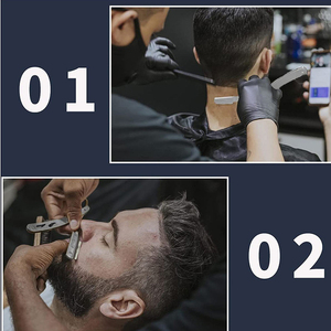 Rasoir de barbier à lame droite en acier inoxydable, rasoir pliant professionnel pour l'épilation corporelle, lames à double tranchant, rasoirs de barbier - Product Image 6