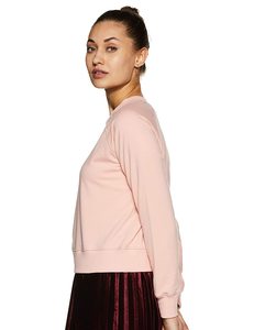 Sudadera de Mujer, Cuello Redondo, Manga Larga, Color Rosa, 100% Algodón, Transpirable, Tejido de Punto, Color Sólido, Ropa Casual de Otoño - Product Image 2