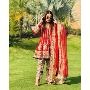 Conjunto superior e inferior de mujer de diseñador con Dupatta para ropa de fiesta - Product Image 4