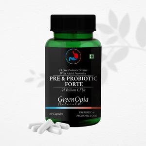 GreenOpia Pré- & Probiotiques Forte |   60 Capsules végétariennes |   Formule de soutien à la santé digestive - Product Image 1