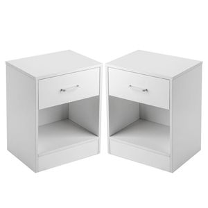 Comodini contemporanei con pannelli bianchi per camere da letto - Set da 2 pezzi - Product Image 4