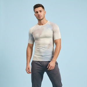 Mens Quick Dry Compression Sports Shirt Custom Half Sleeve Fitness Workout Athletic Training Top - Product Image 1